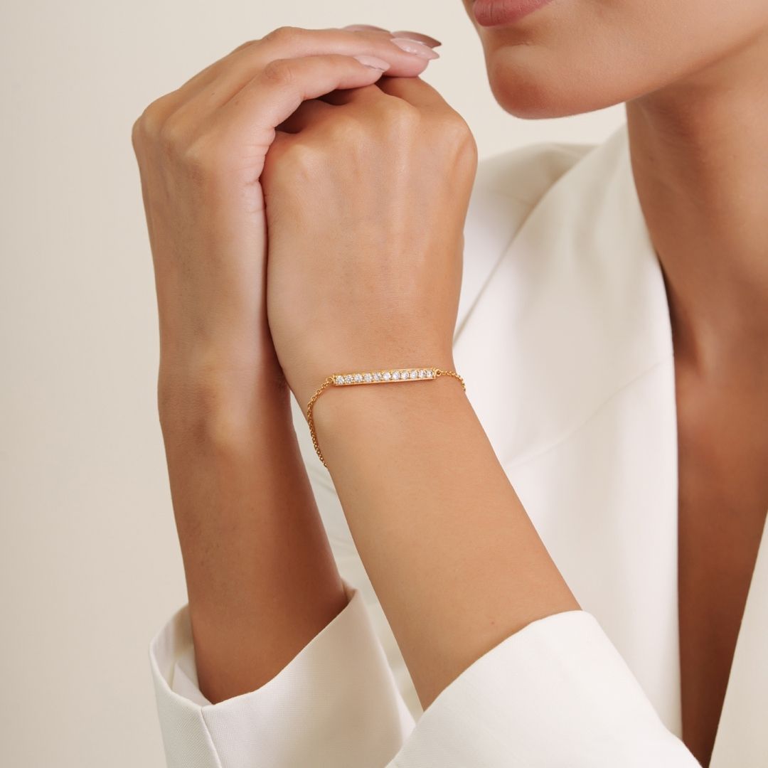 Crystal Bar Gold Bracelet