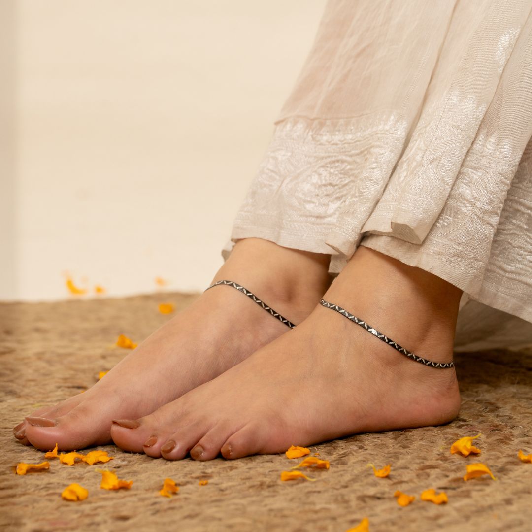 hallmarked 925 sterling silver payal anklets India