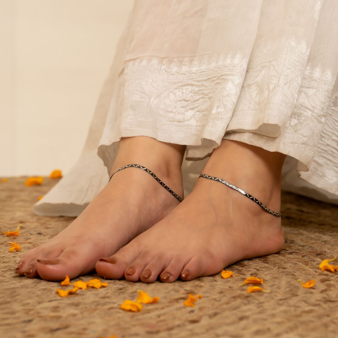 hallmarked 925 sterling silver payal anklets India