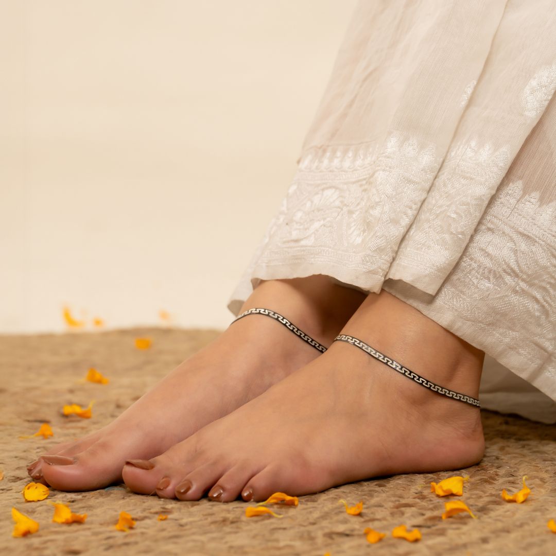 traditional 925 silver payal for women India