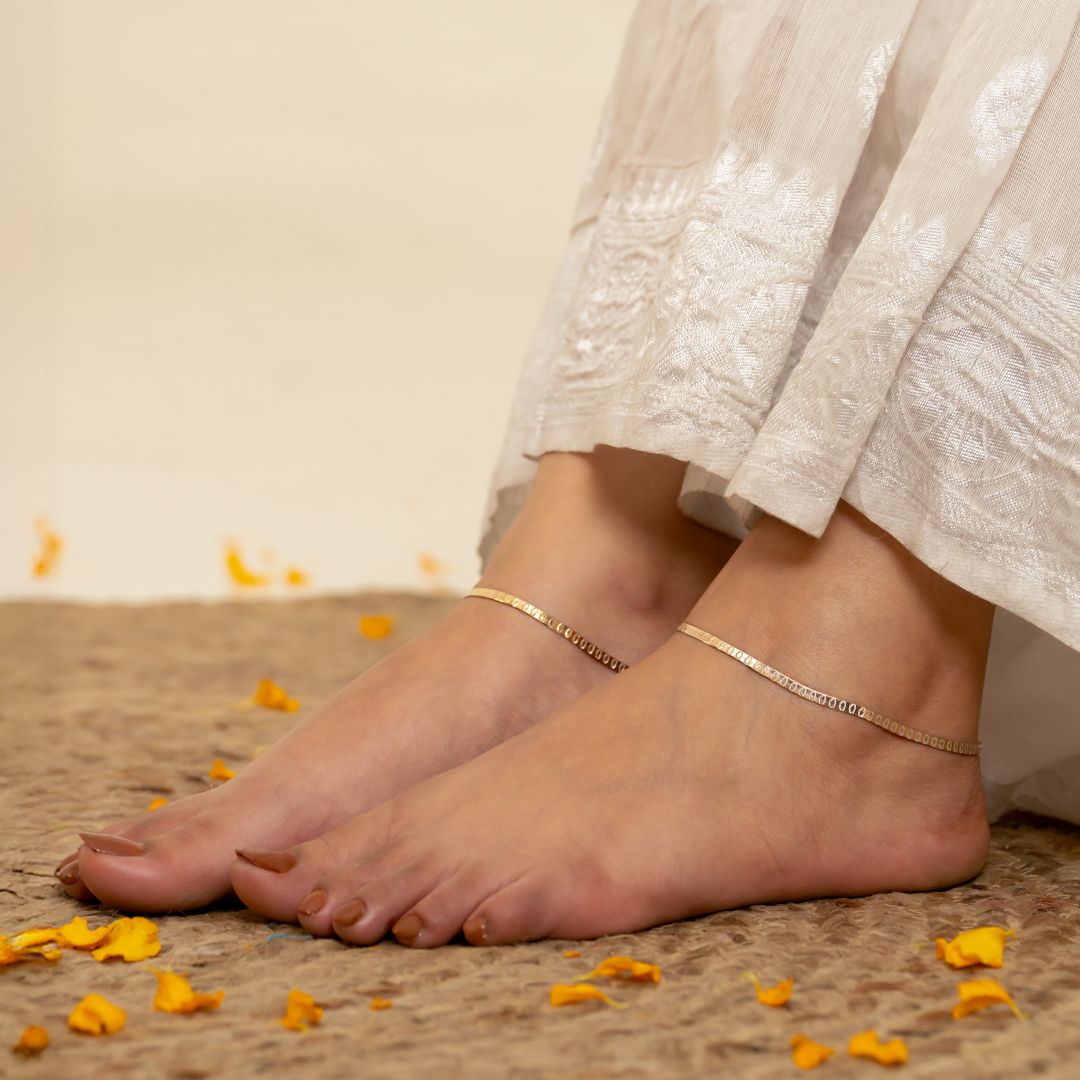 handcrafted 925 silver anklets India at best price