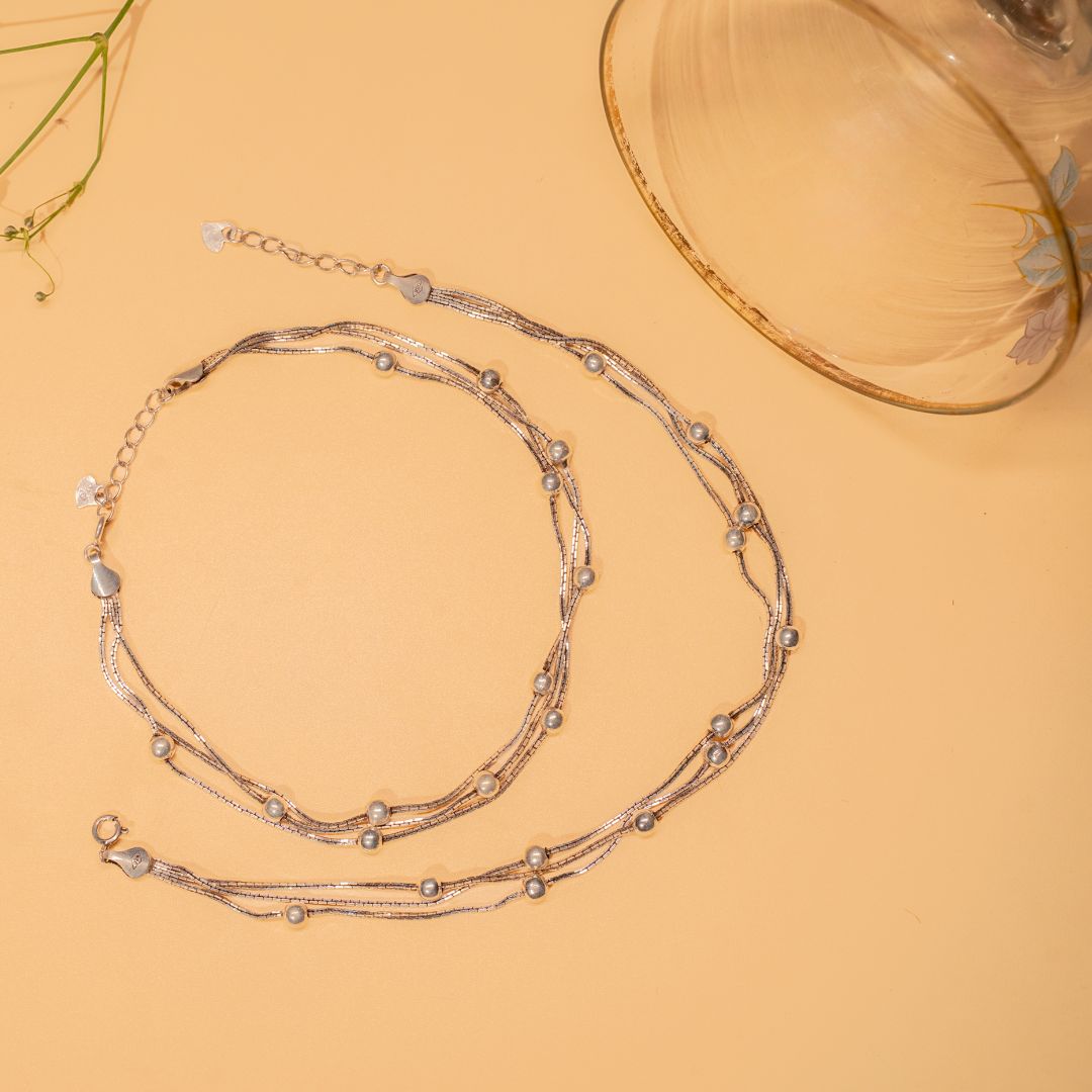 ethnic 925 sterling silver anklets women India