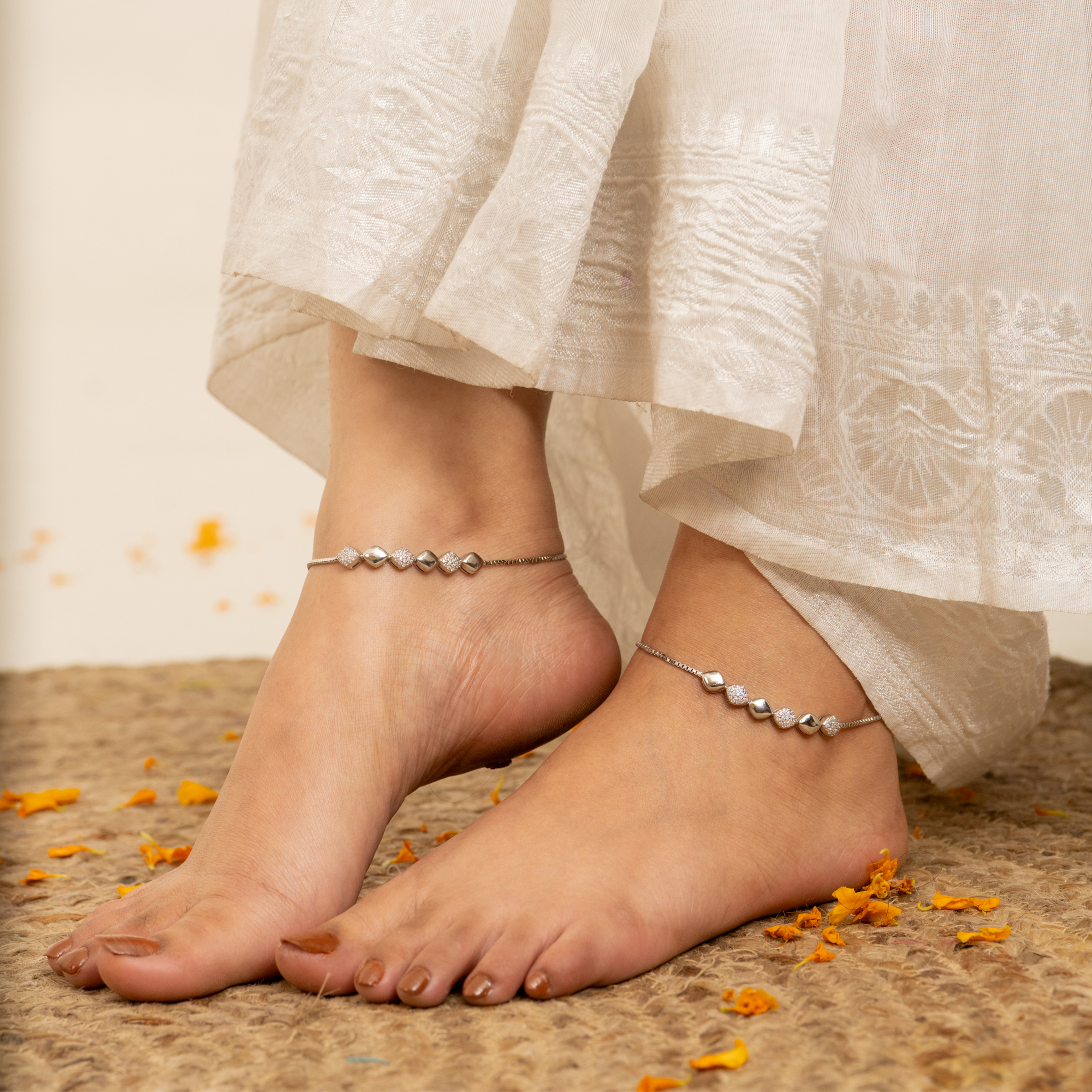 traditional 925 silver payal for women India