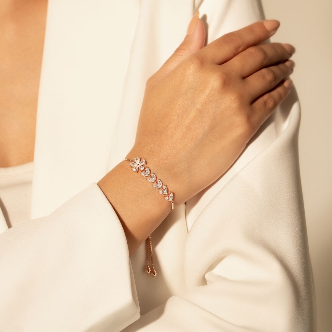 Rose Gold Leaflet Vine Bracelet