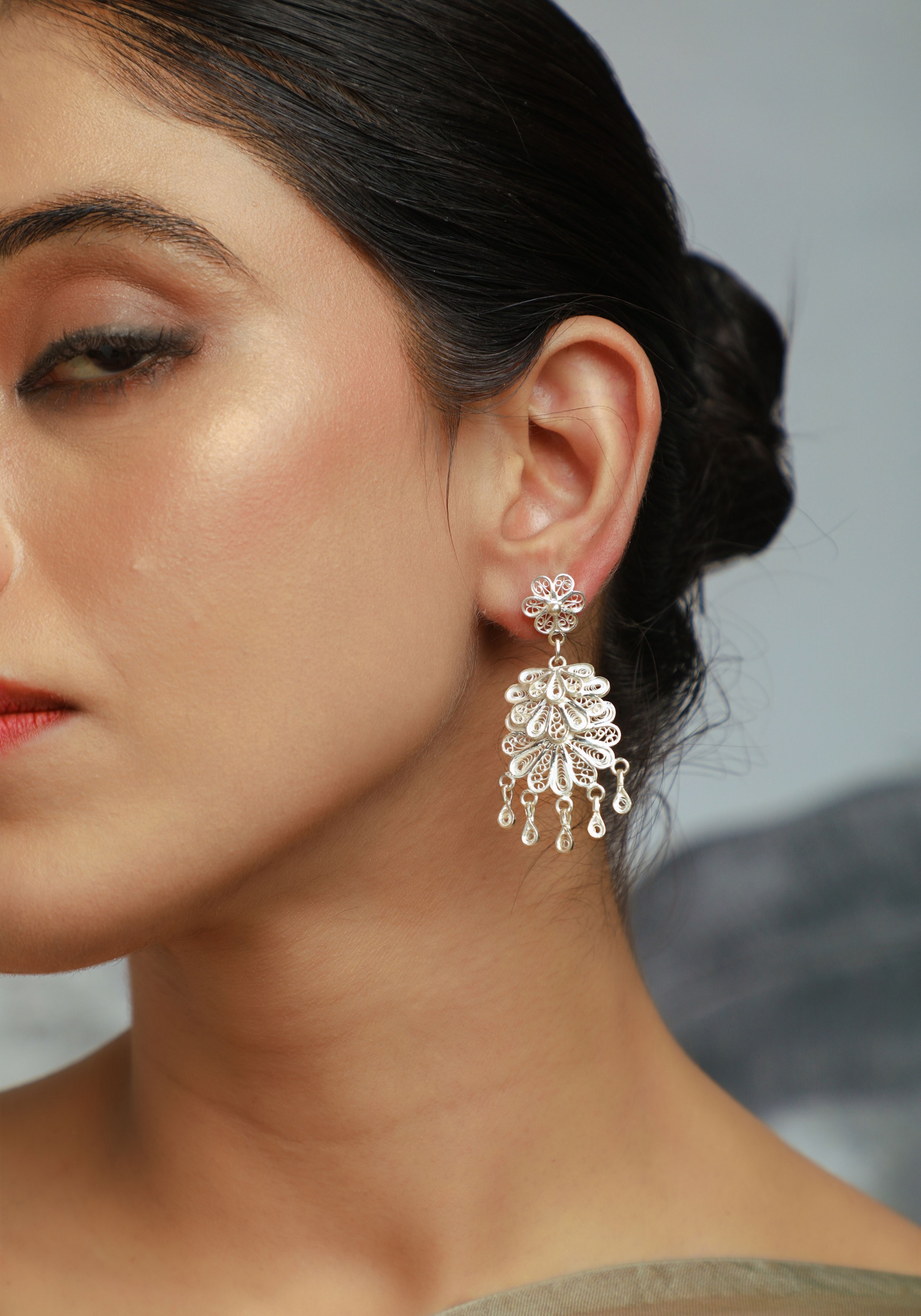 Sangita Silver Filigree Earrings