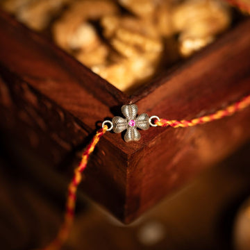 Blossom Grace Silver Rakhi