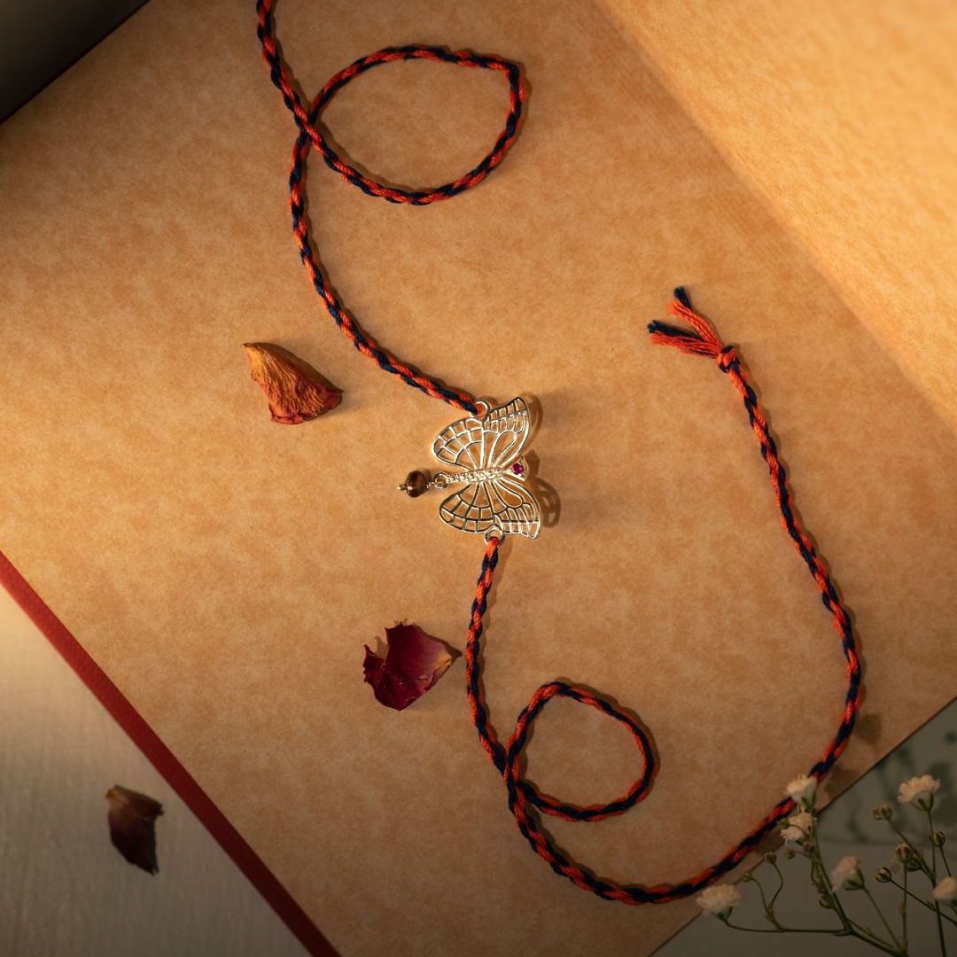 Butterfly Silver Rakhi