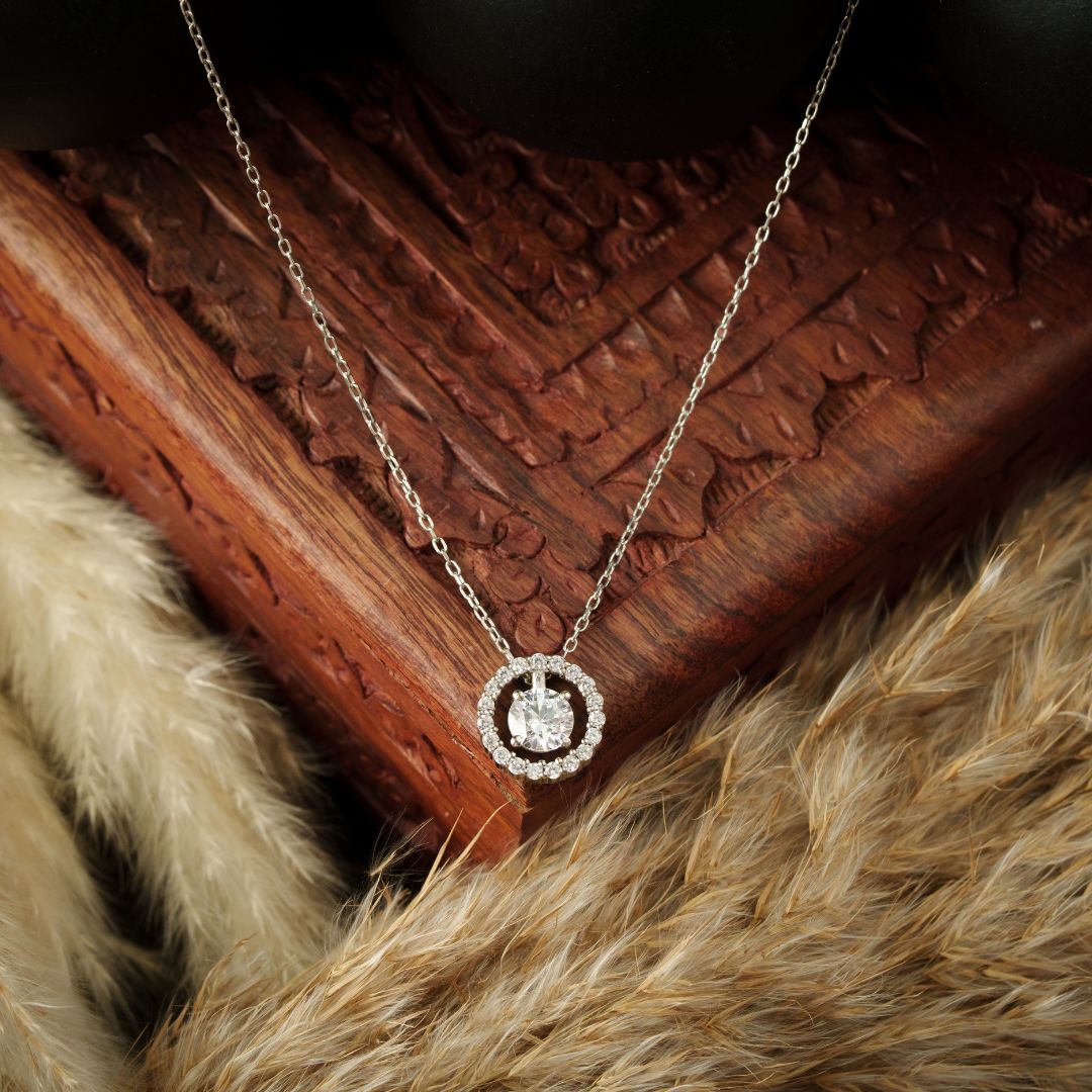 Starlit Orbit Pendant With Chain