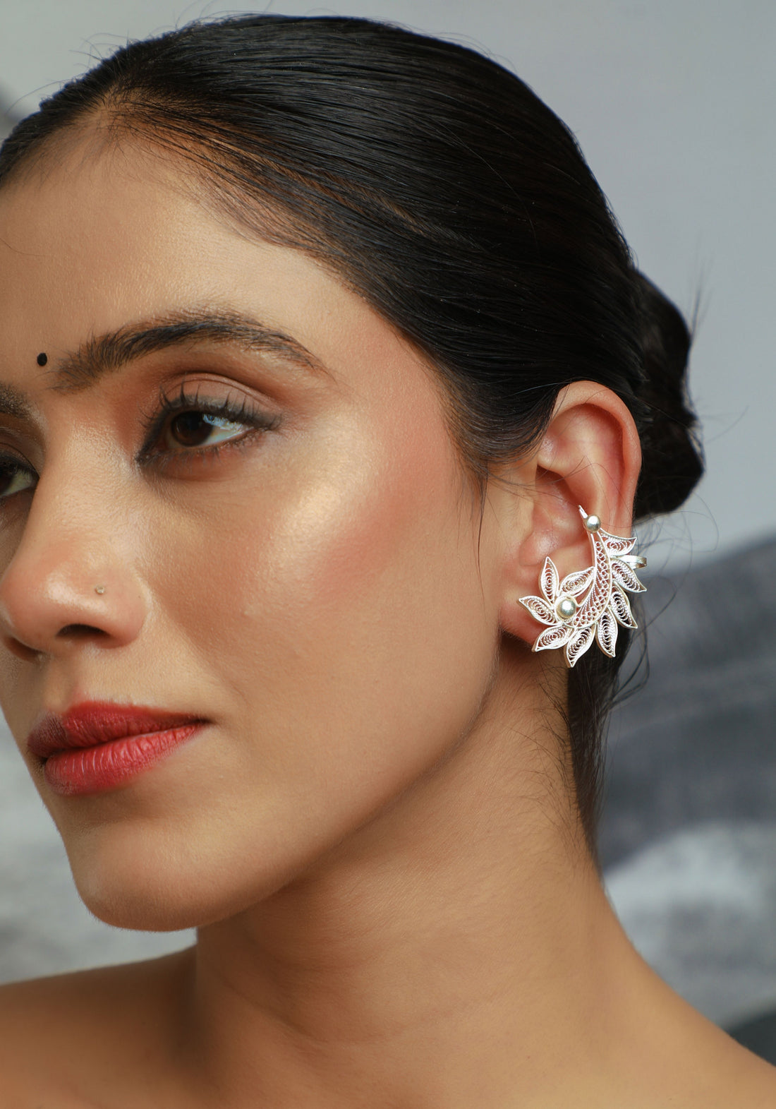 Pragyan Silver Filigree Earrings