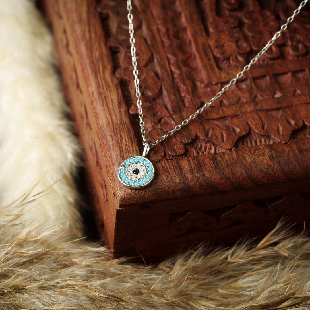 Blue Nazar Pendant With Chain