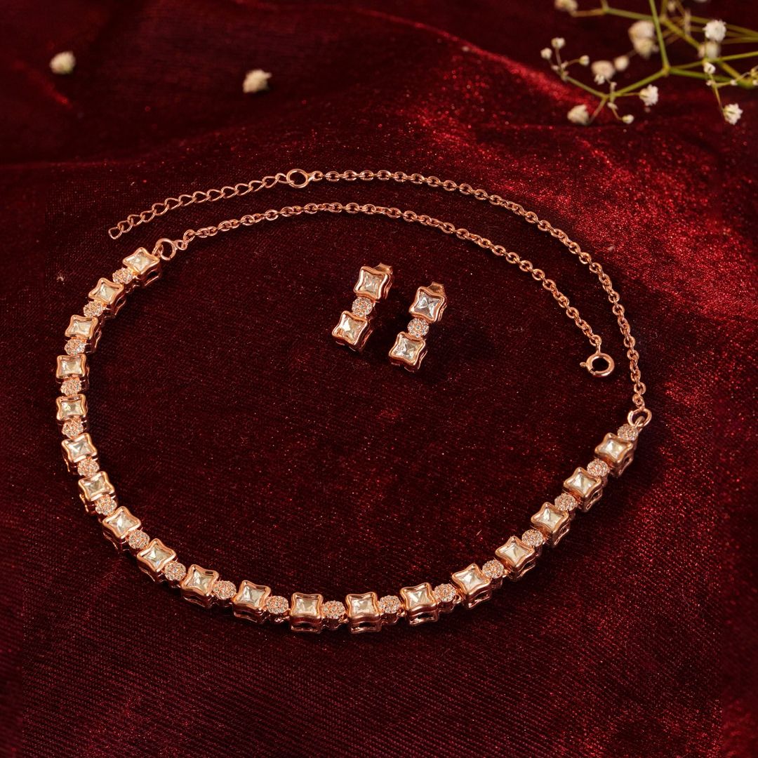 Mehr Kundan Glow Necklace Set with Earrings