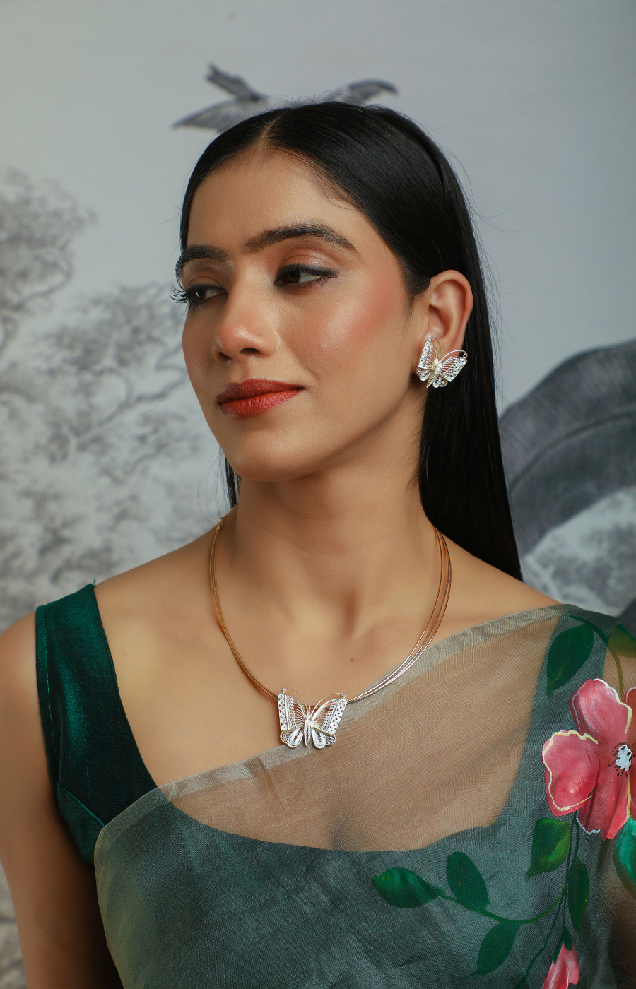 Butterfly Shaped Pendant Set