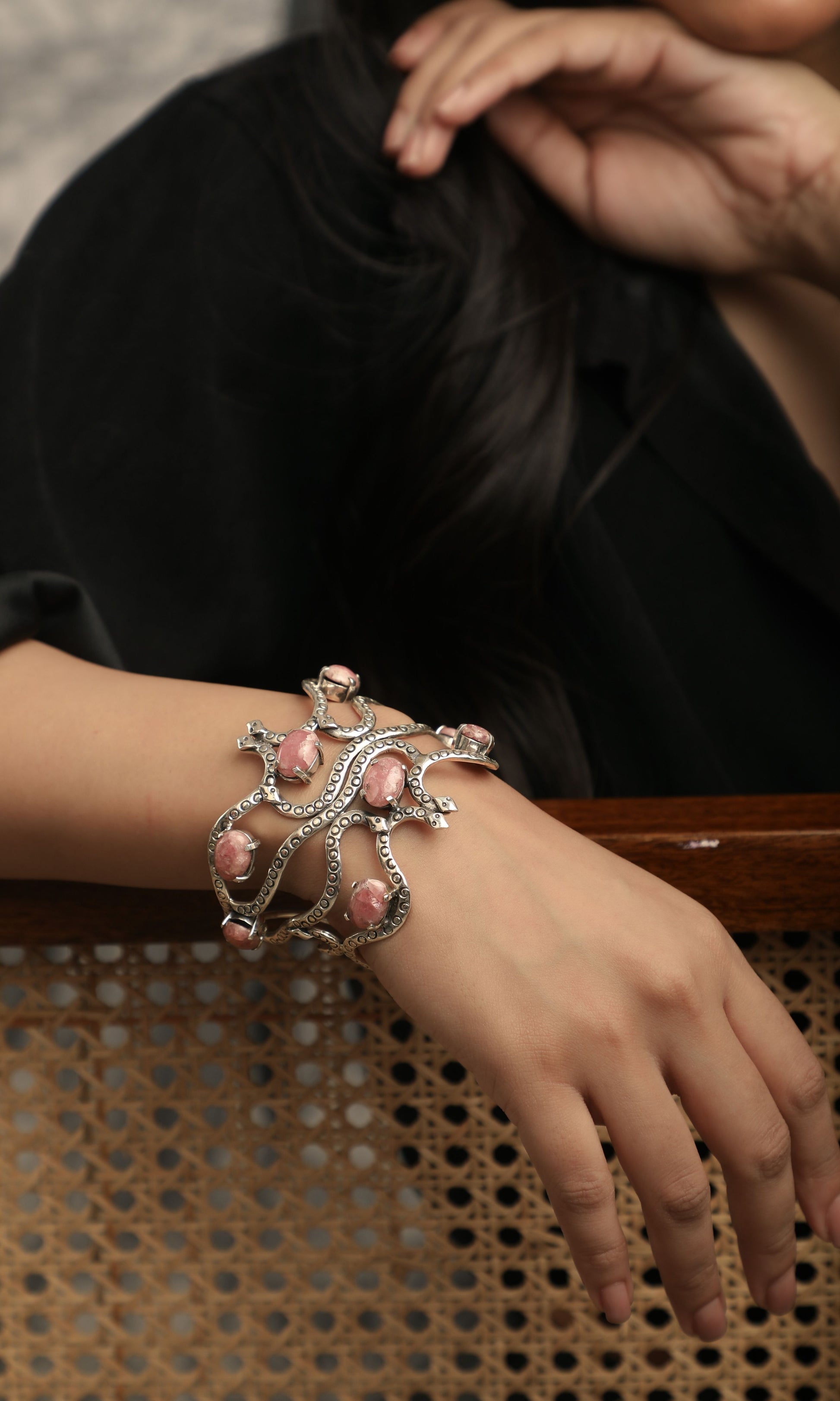 traditional Kundan 925 sterling silver bangles Rajasthani India