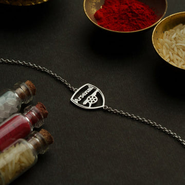 Arsenal FC Silver Bracelet Rakhi