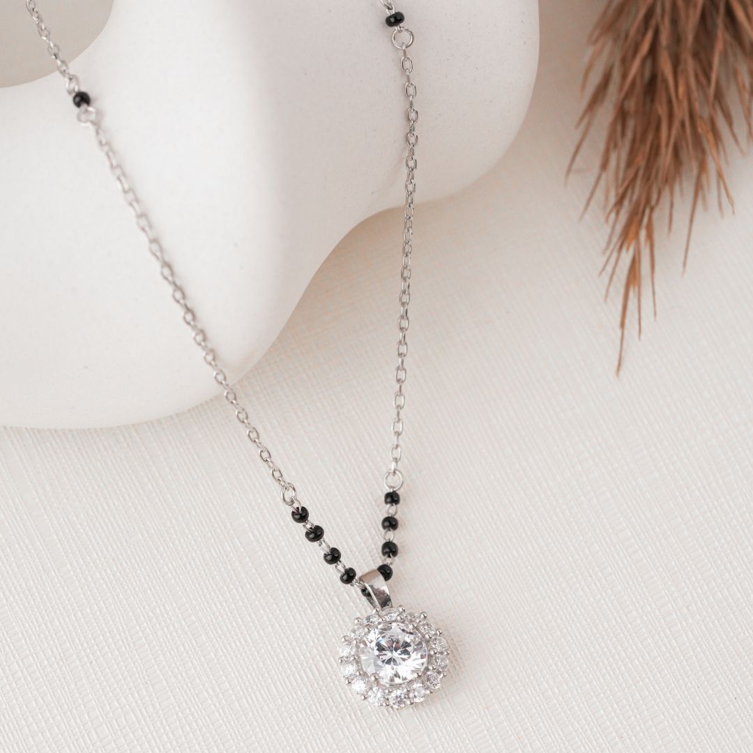 lightweight 925 silver mangalsutra pendant daily wear India