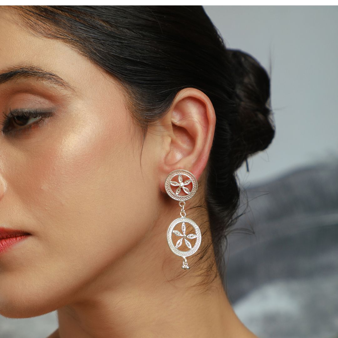 Odisha filigree silver earrings artisan craft India