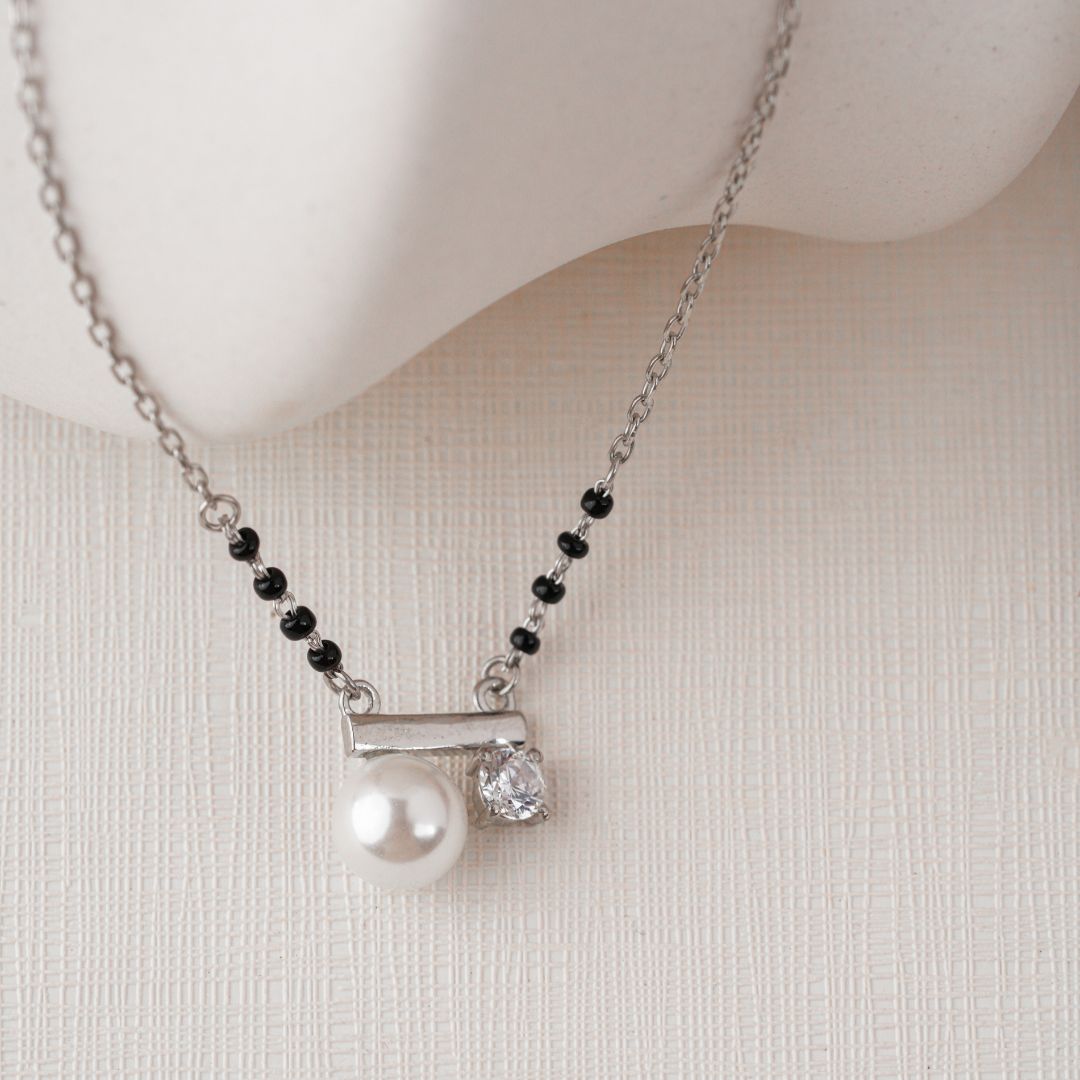 lightweight 925 silver mangalsutra pendant daily wear India