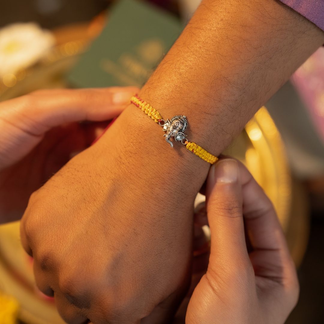 Ganpati Silver Rakhi