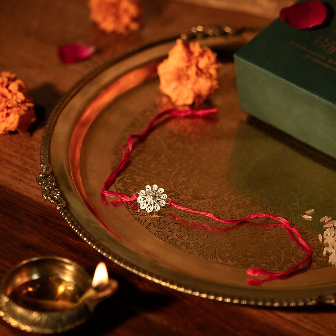 Vasanta Bloom Silver Rakhi