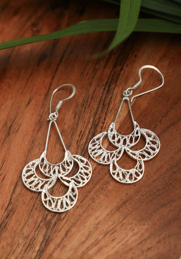Urvika Silver Filigree Earrings