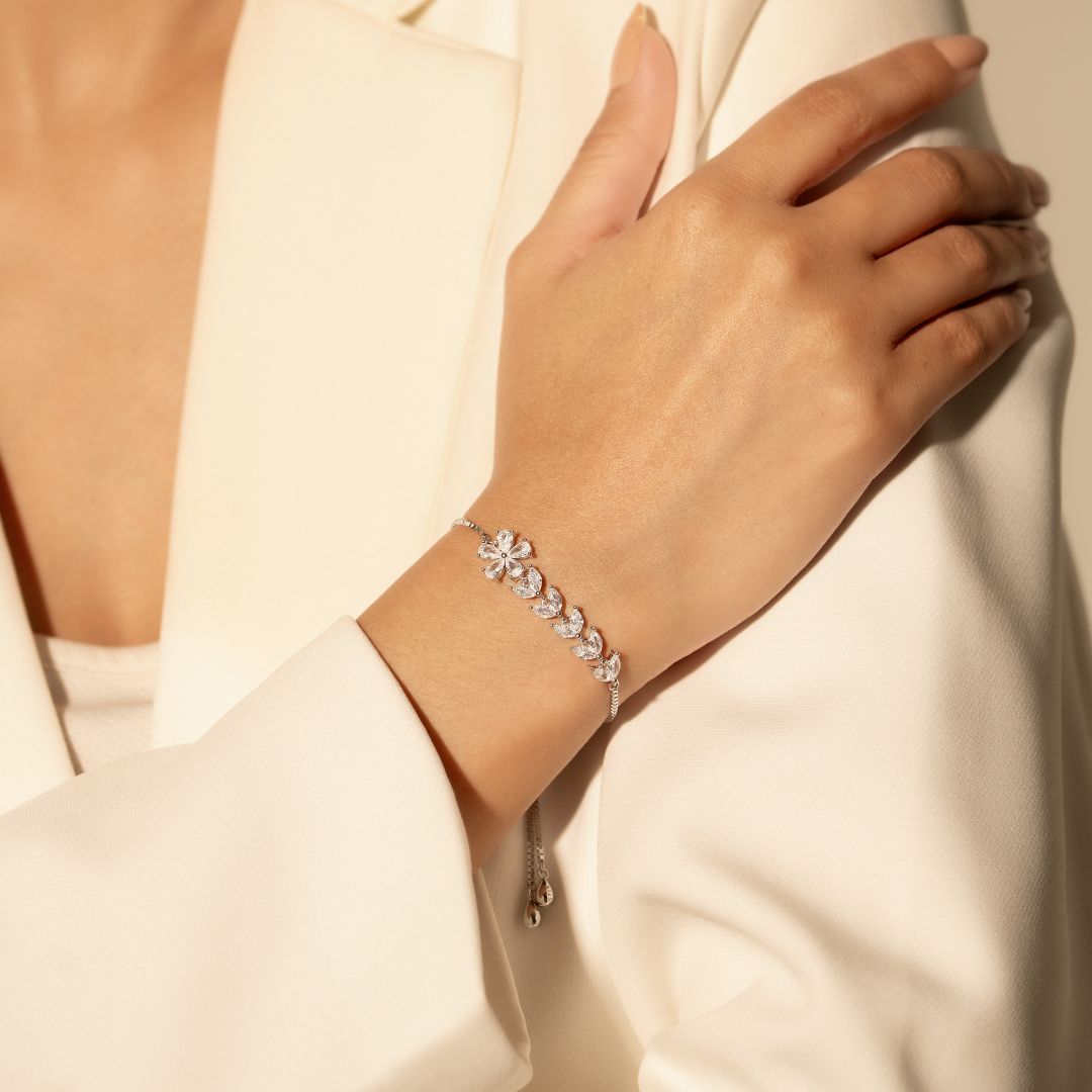 Leaflet Vine Silver Bracelet
