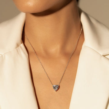 Crystal Heart Pendant With Chain