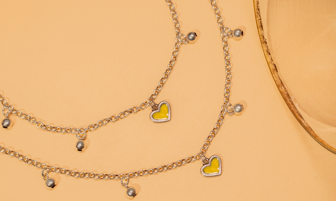 925 Silver Amor Delicate Heart Charm Elegant Anklet