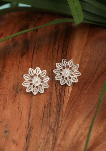 Ishrita Silver Filigree Earrings