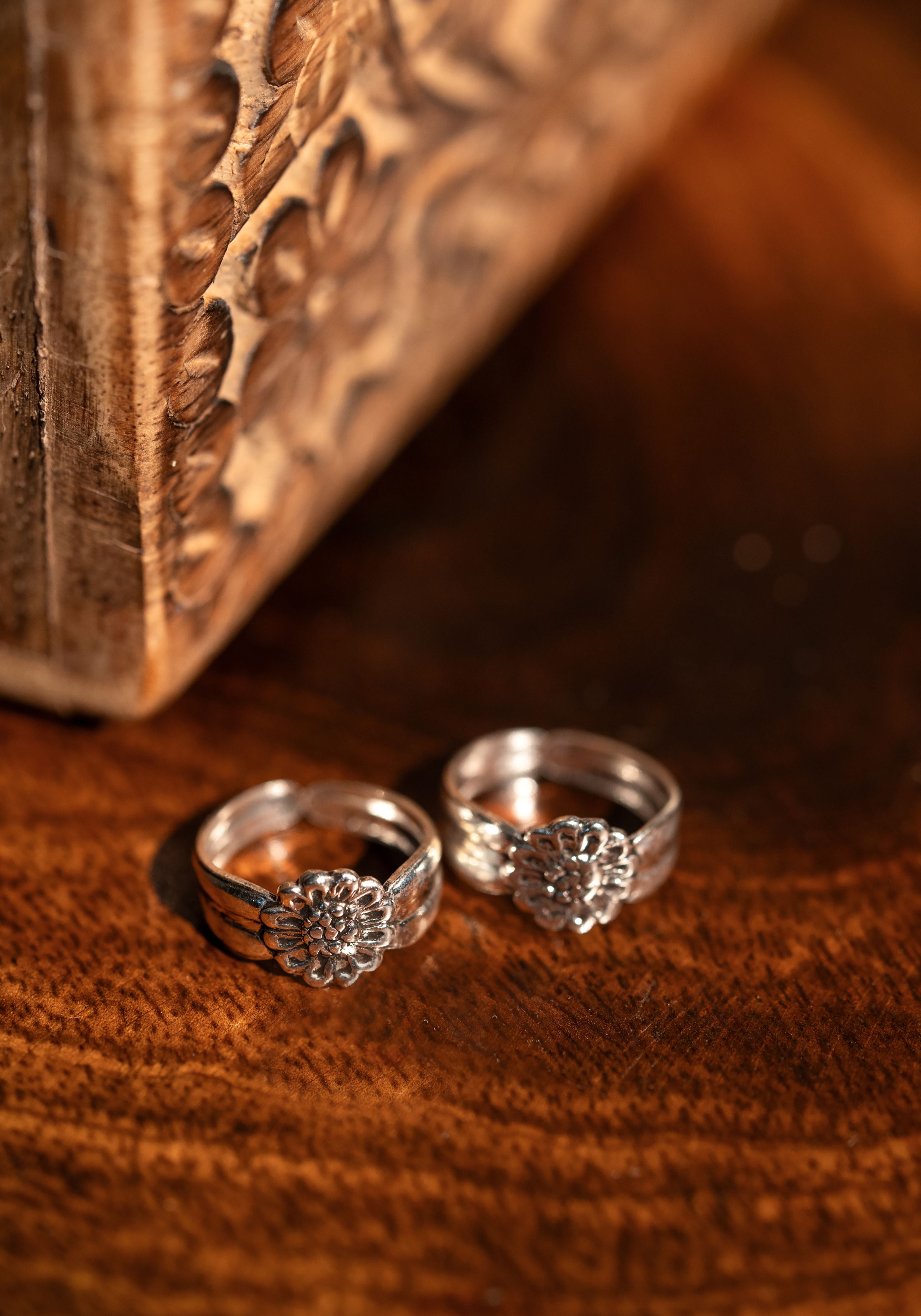 Chandrika Floral Silver Toe Ring