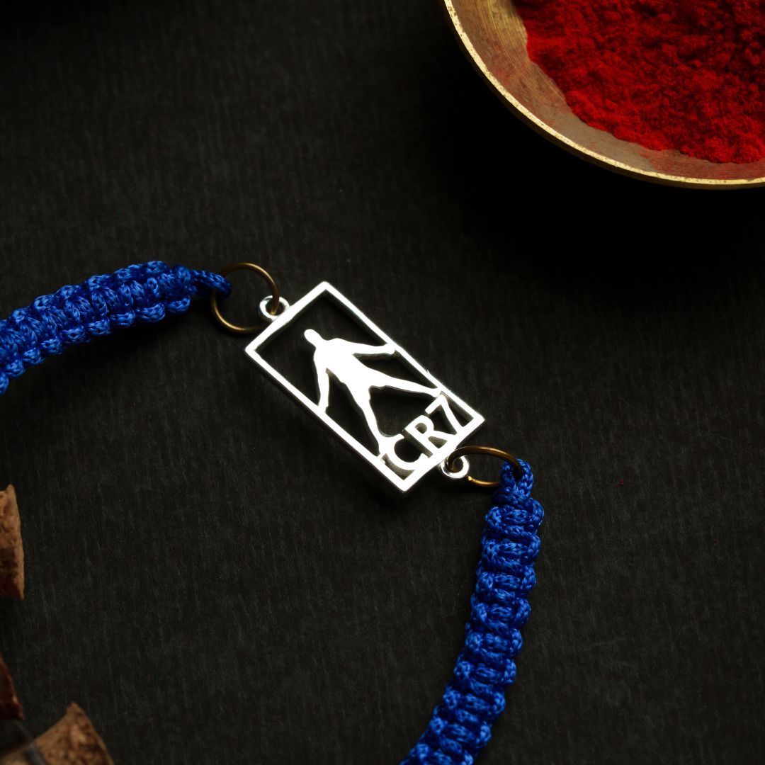 CR7 Initial Silver Rakhi