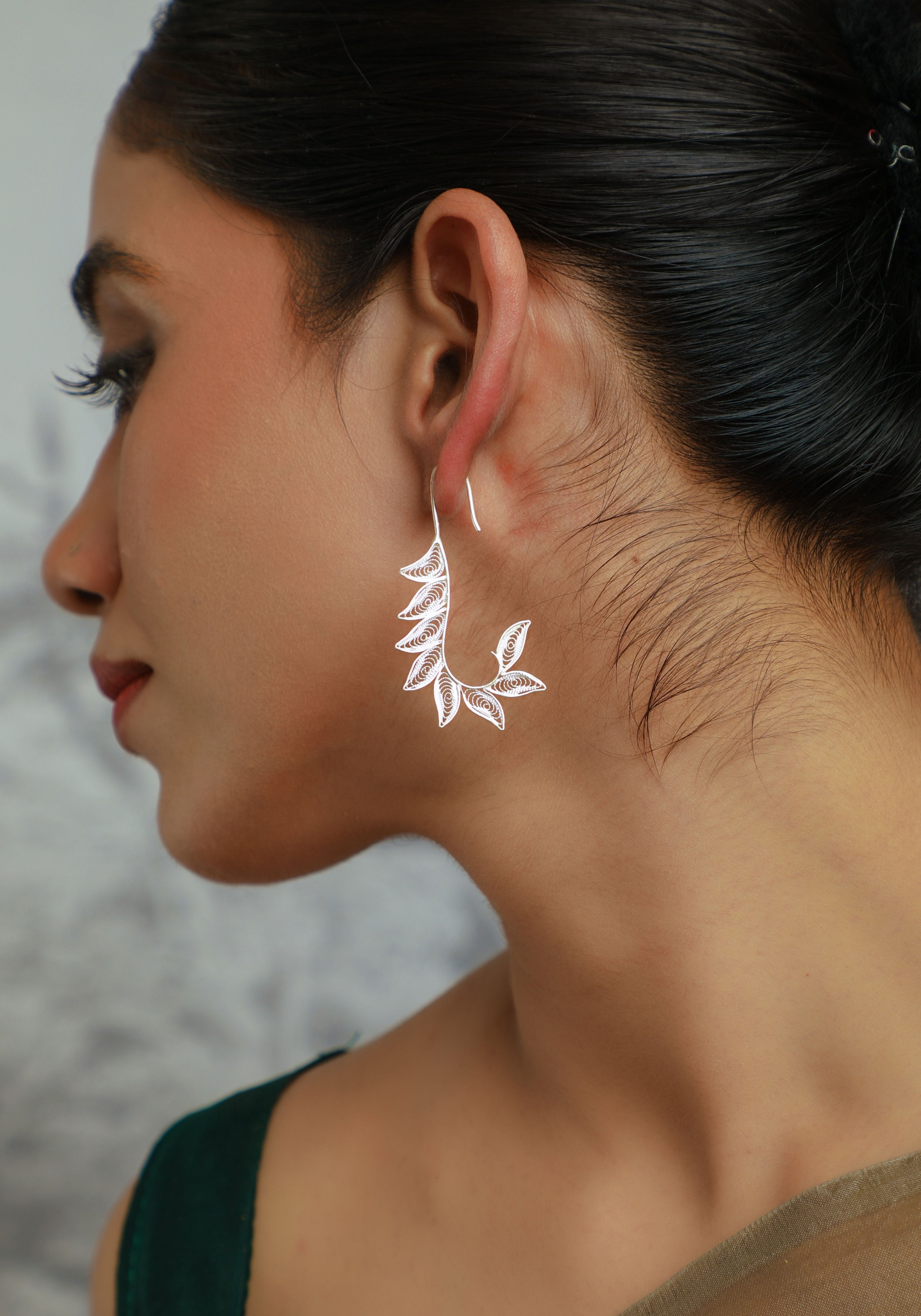 Prasruti Silver Filigree Earrings