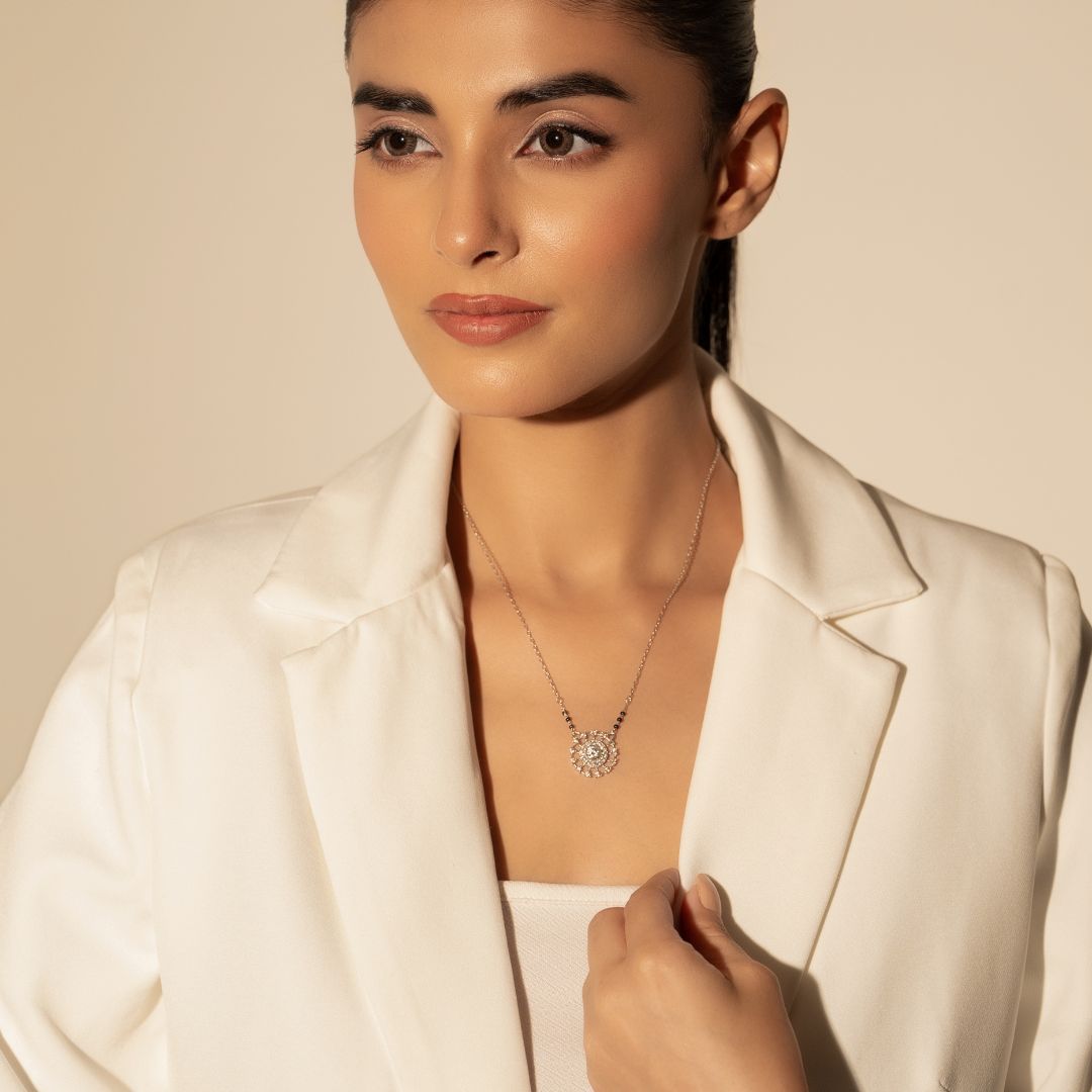 Aurela Circle Silver Mangalsutra