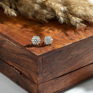 Floral Spark Silver Studs