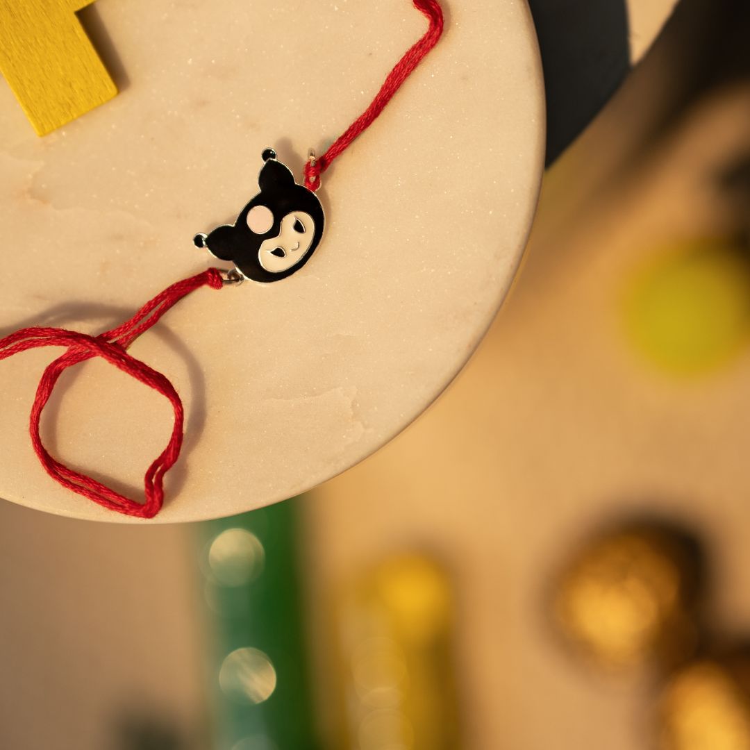 Black Bunny Charm Kids Rakhi