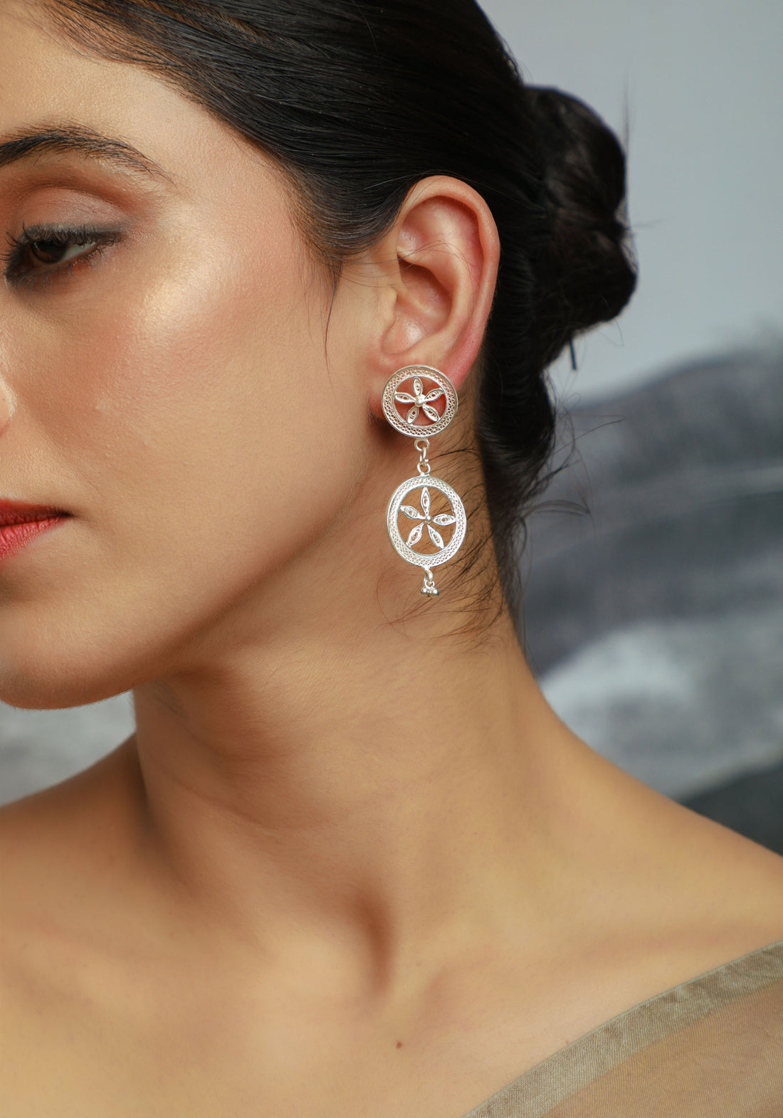 Udita Silver Filigree Earrings