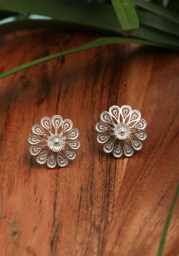 Shashvata Silver Filigree Earrings