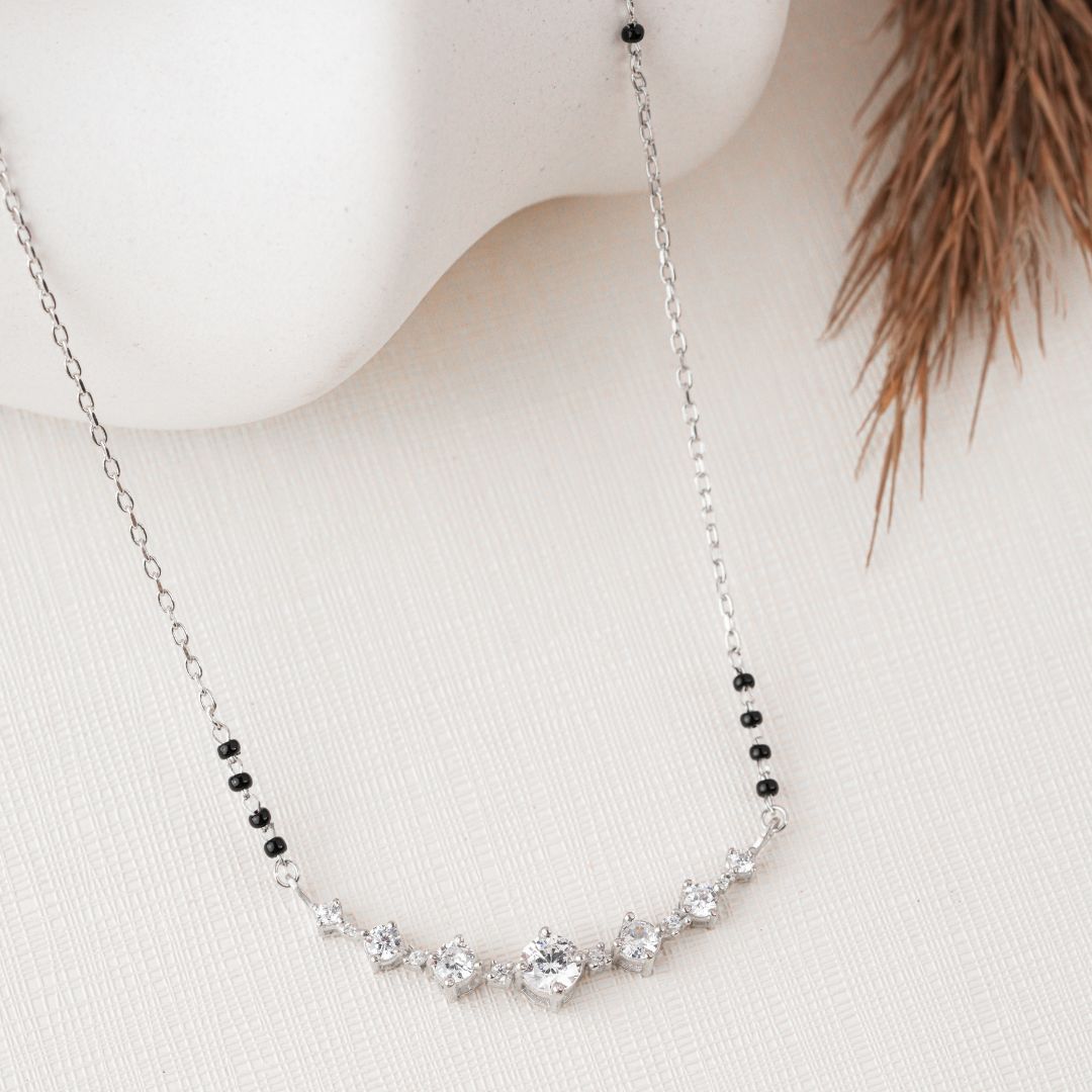 lightweight 925 silver mangalsutra pendant daily wear India