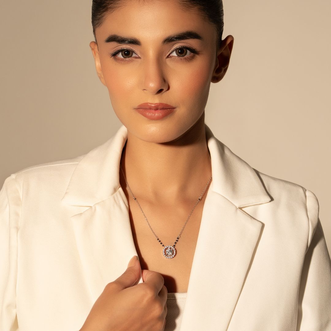 Diamond Halo Mangalsutra