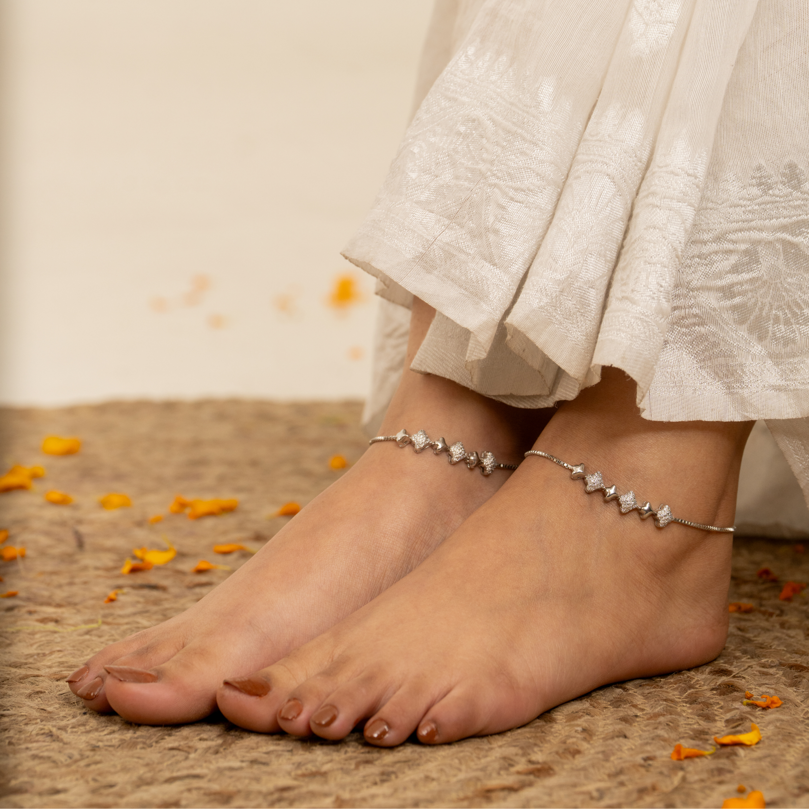ethnic 925 sterling silver anklets women India
