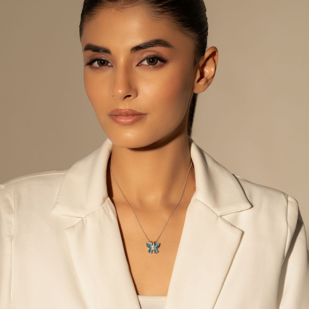 Sky Butterfly Pendant With Chain