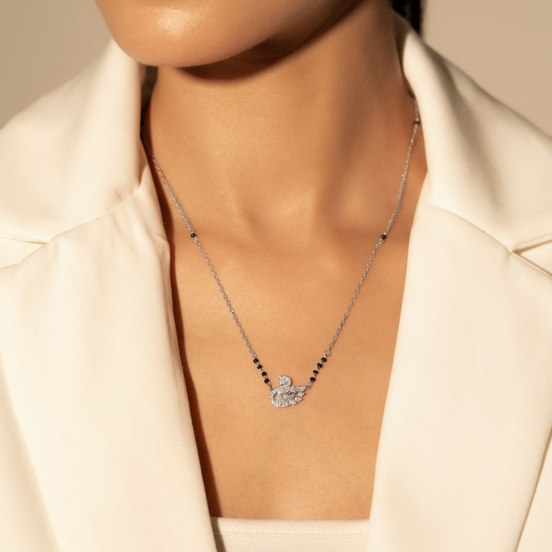 Crystal Swan Mangalsutra