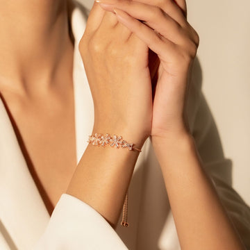 Rose Gold Crystal Daisy Chain Bracelet