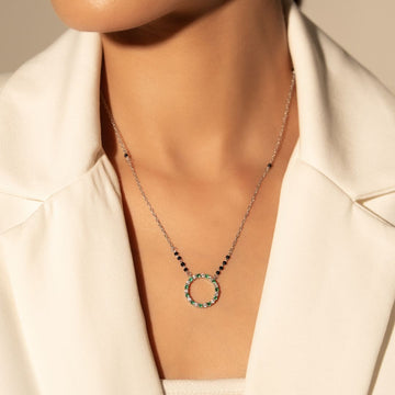 Green Crystal Circle Mangalsutra
