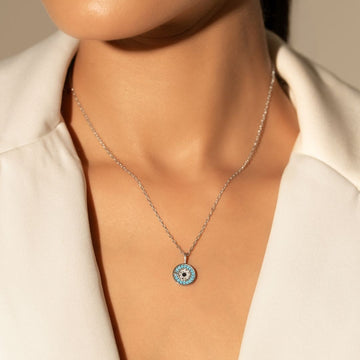 Blue Nazar Pendant With Chain