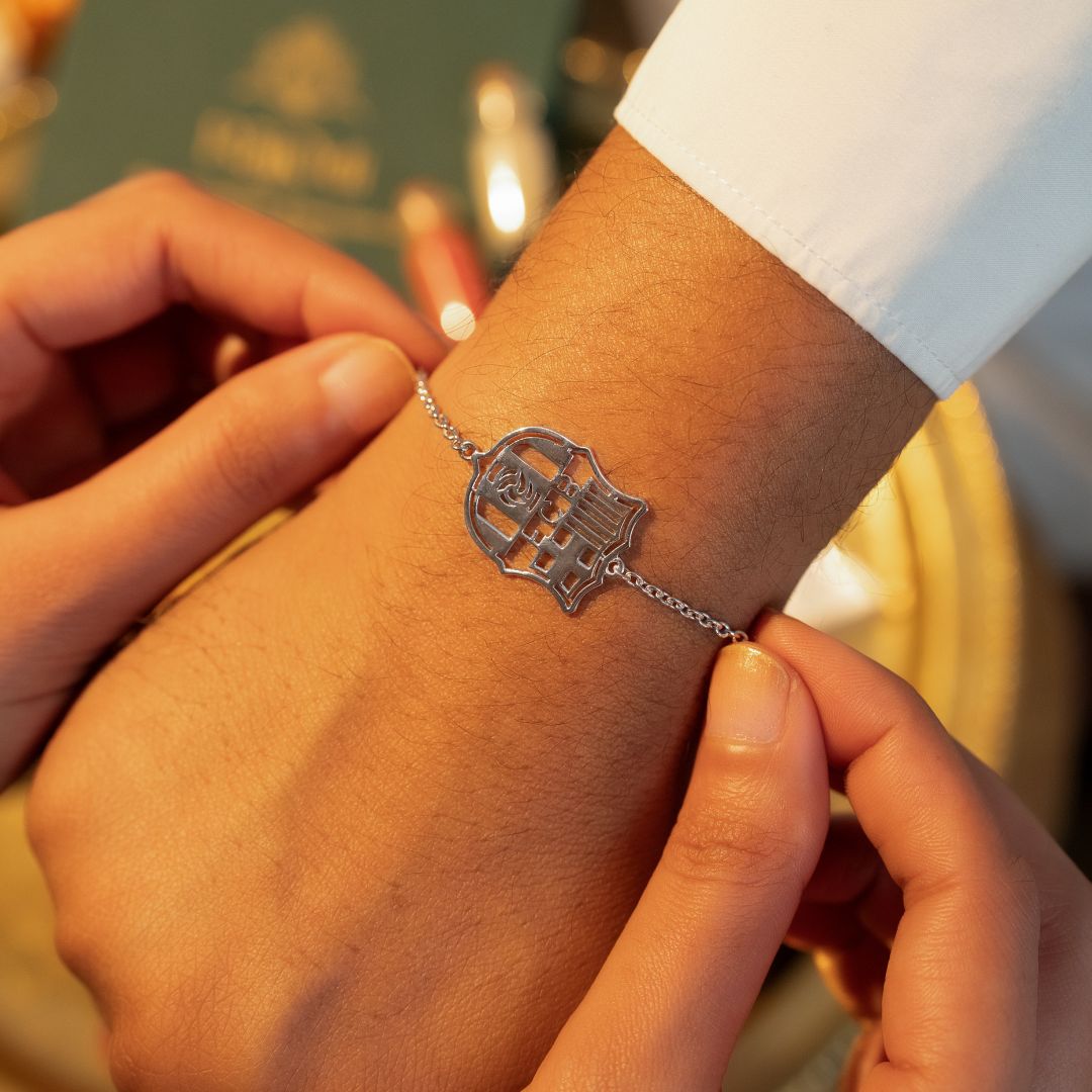 FC Barcelona Silver Bracelet Rakhi