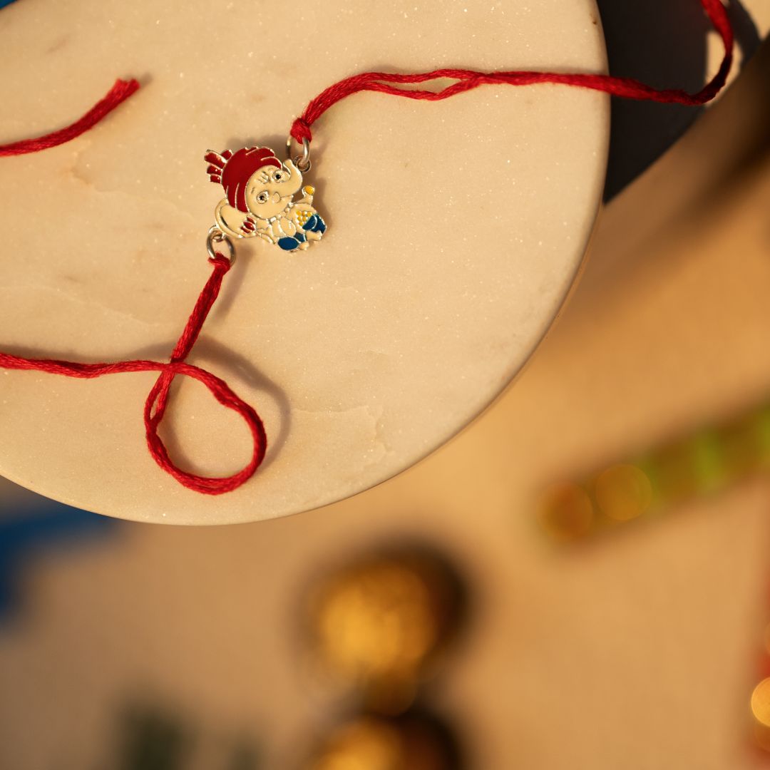 Little Divine Kids Silver Rakhi Combo