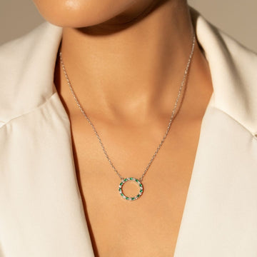 Avira Green Halo Pendant With Chain