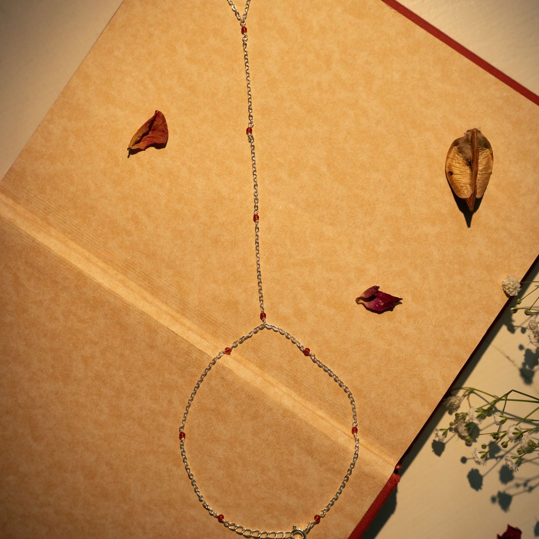 Red Bead Silver Hathphool