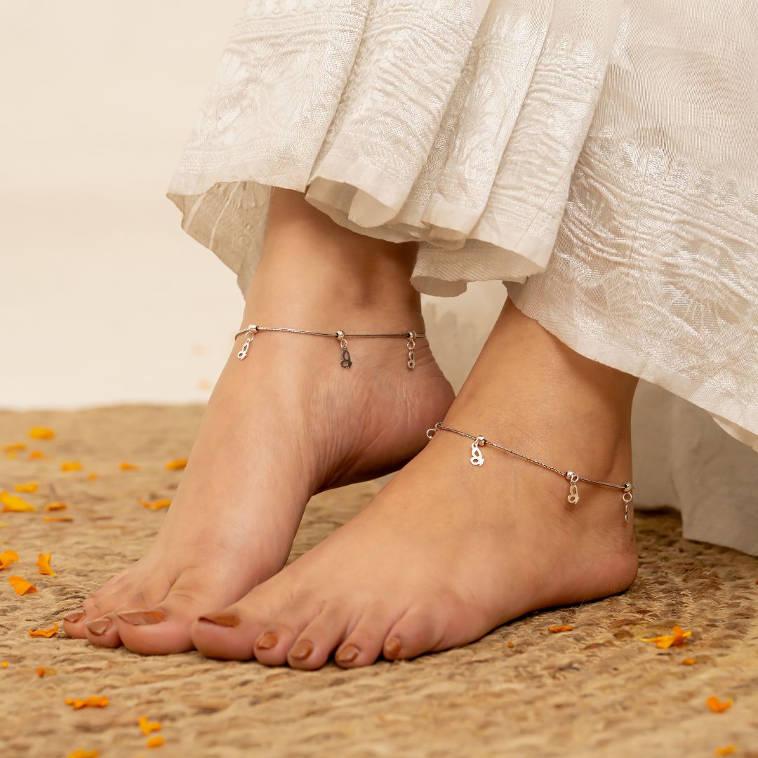 buy 925 sterling silver payal anklets women India