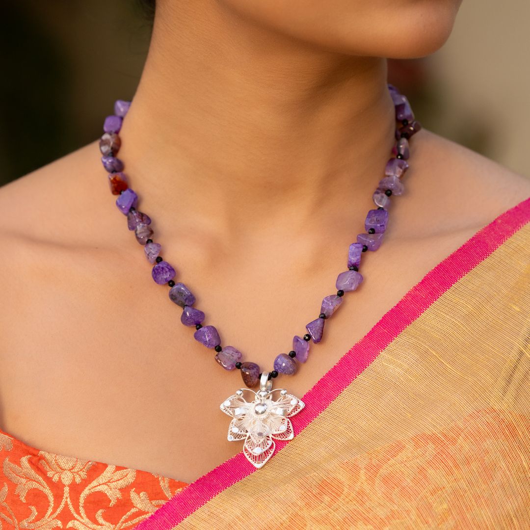 artisan Tarakashi silver necklace 925 Cuttack Odisha